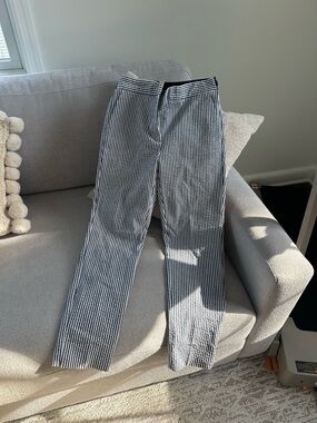 Zara Navyand White Pinstripe Chinos